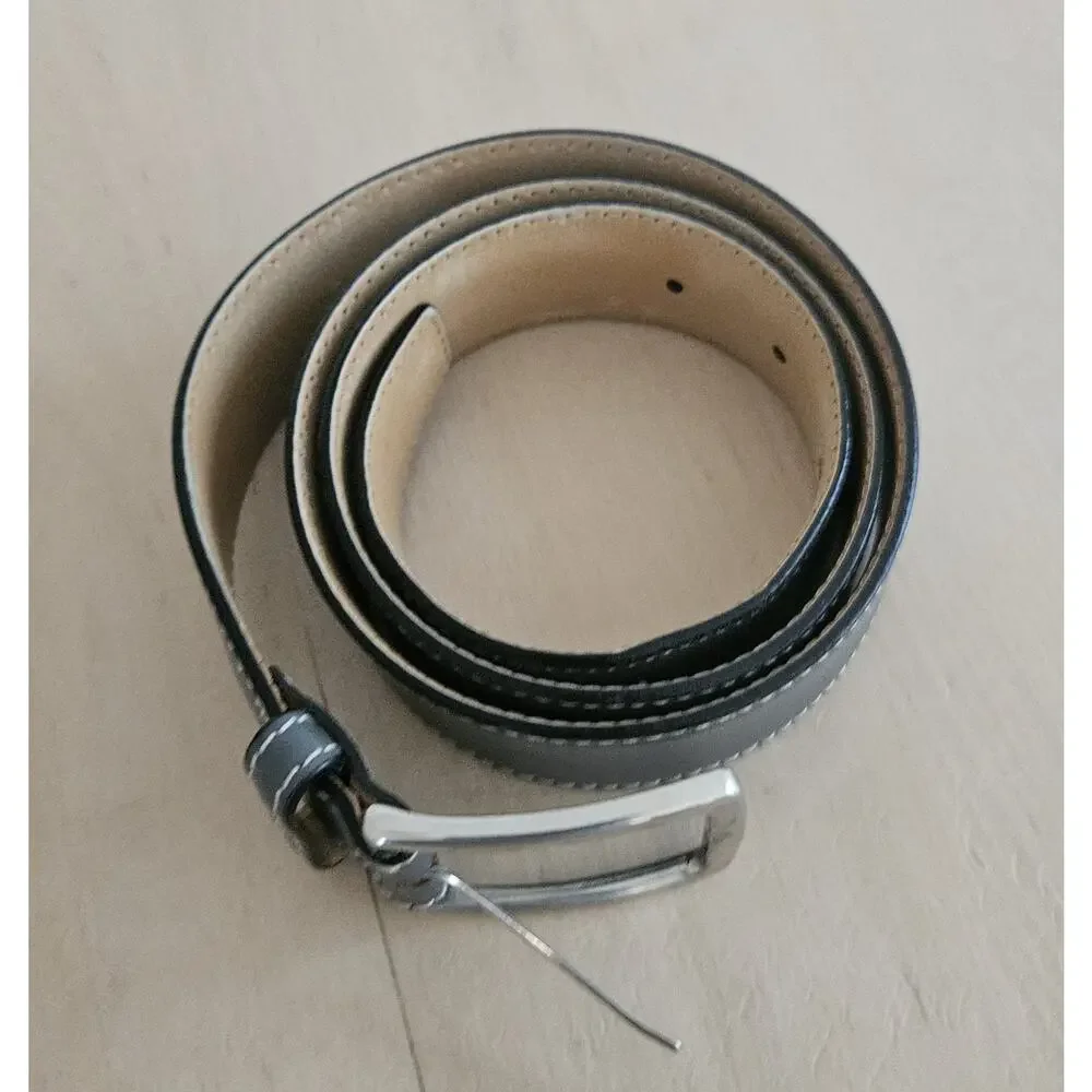 MEN'S AUTHENTIC DESANTO MADE IN ITALY GREY GENUINE LEATHER BELT SIZE 40